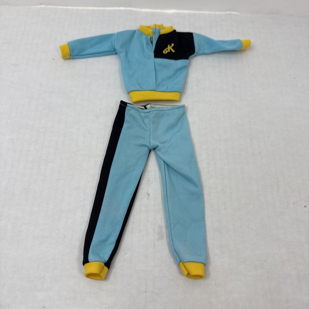 VTG Mattel Barbie KEN Active Wear Yellow Blue Sweat‎ Track Suit Outfit 1989 Read